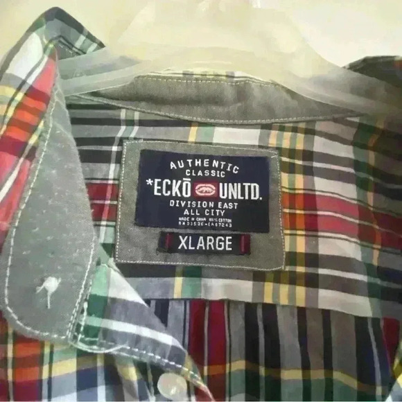 Echo Unltd Plaid Checkered Red/Blue/Green Shirt XLarge - Picture 2 of 4